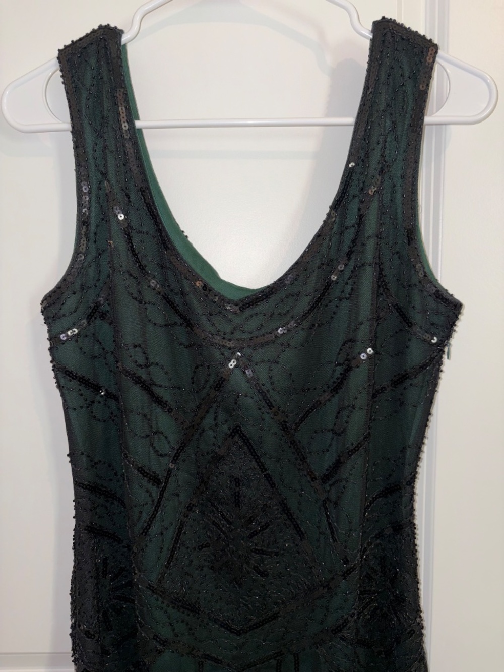 Women's 1920s Flapper Dress Peacock Boy's Charleston Gatsby Sequin Tassel Hem XL - Picture 3 of 14